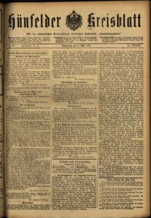 Ausgabe vom Donnerstag, den 08. Mai 1919.