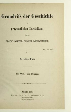T. 3: Die Neuzeit