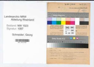 Entnazifizierung Georg Schneider , geb. 07.12.1902 (Zollbeamter)