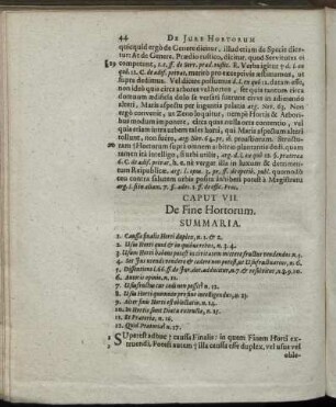 Caput VII. De Fine Hortorum.