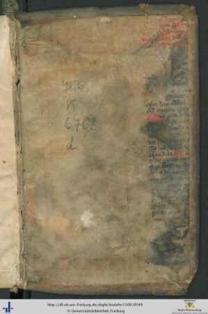 Eingeklebte Handschriftenseite