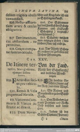 Cap. XXV. De Itinere terrestri, Navigatione, eiusque Instrumentis