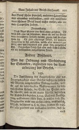 Andrer Abschnitt. Von der Ordnung und Verbindung der Gedanken, ingleichen von der Ausarbeitung des Briefes
