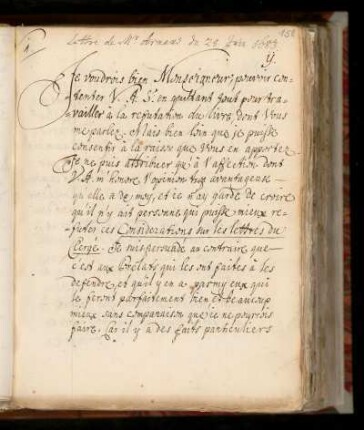 Y. Lettre de Mr. Arn. du 28. Jain 1683.