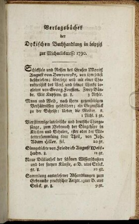 Verlagsbücher der Dykischen Buchhandlung ...