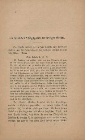 Die herrlichen Pfingstgaben des heiligen Geistes