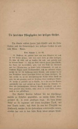 Die herrlichen Pfingstgaben des heiligen Geistes