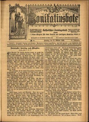 Erste Ausgabe vom Sonntag, den 16. Oktober 1898.
