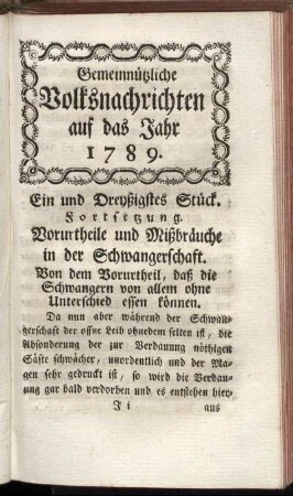 Ein und Dreyßigstes Stück
