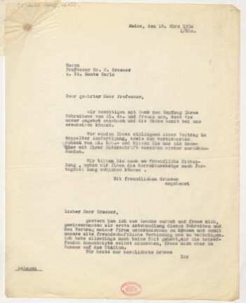 Brief an Paul Graener : 18.03.1930