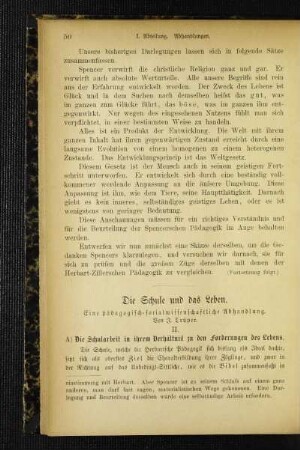 ¬Die¬ Schule und das Leben : eine pädagogisch-socialwissenschaftliche Abhandlung