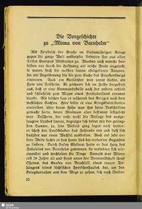 Die Vorgeschichte zu „Minna von Barnhelm“