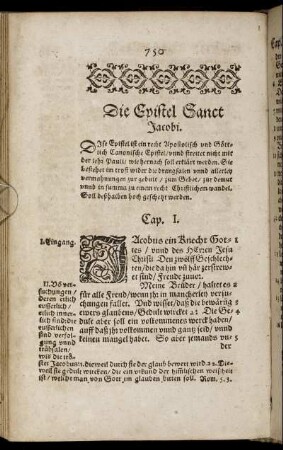 Die Epistel Sanct Jacobi.