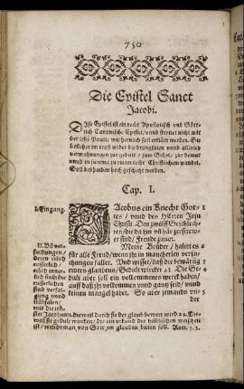 Die Epistel Sanct Jacobi.