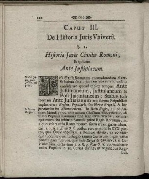 Caput III. De Historia Juris Universi.