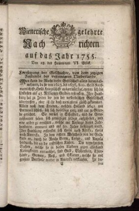 Den 18. des Heumonats. VI. Stück.