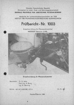 Einspülvorrichtung für Pflanzenschutzmittel