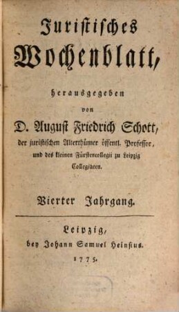Juristisches Wochenblatt, 4. 1775