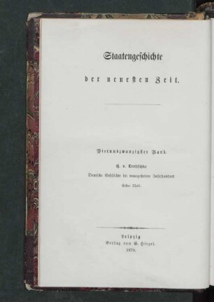 Theil 1: Bis zum zweiten Pariser Frieden
