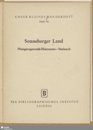 Sonneberger Land : Mengersgereuth-Hämmern, Steinach