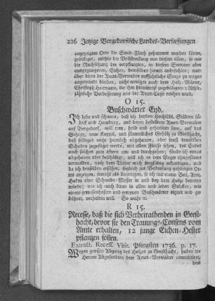 O 15. Buschwärter Eyd.