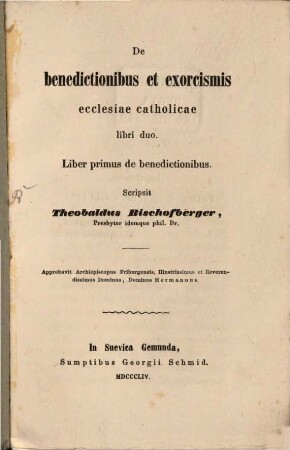 De benedictionibus et exorcismis ecclesiae catholicae libri duo