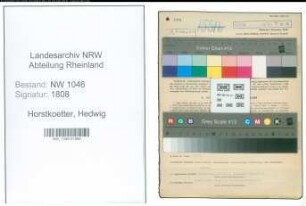 Entnazifizierung Hedwig Horstkoetter , geb. 03.03.1904 (Postsekretaerin)