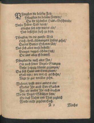 Pfingsten die belobte Zeit/ Pfingsten die beliebte Frewde/ ...