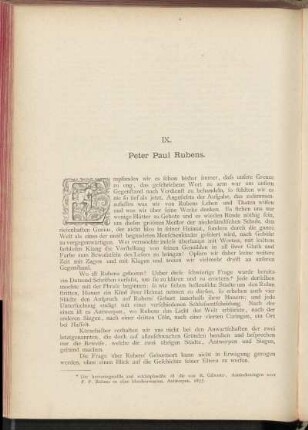 IX. Peter Paul Rubens.