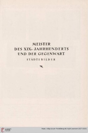 Meister des XIX. Jahrhunderts und der Gegenwart. Städtebilder