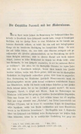 1-18 Die Enzyklika Pascendi und der Modernismus