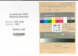 Entnazifizierung Karl Wielers , geb. 31.01.1909 (Kaufmann)