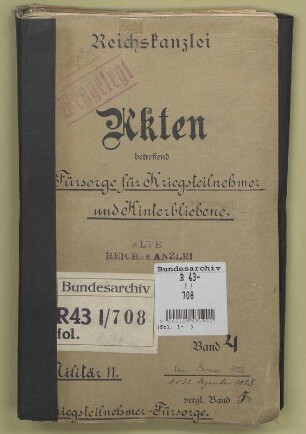 Fürsorge für Kriegsteilnehmer und Hinterbliebene: Bd. 4