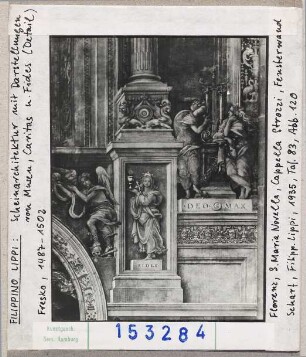 Filippino Lippi: Florenz, Santa Maria Novella, Capella Strozzi, Scheinarchitektur, Detail