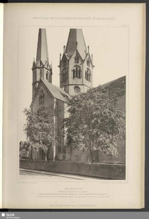 Gelnhausen, Pfarrkirche S. Marien, nördlicher Kreuzflügel mit Vierungs- und nördlichem Chorturm