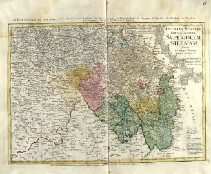 Ducatus Silesiae Tabula Altera Superiorem Silesiam ; exhibens ex mappe Hasiana majore desumta & excusa