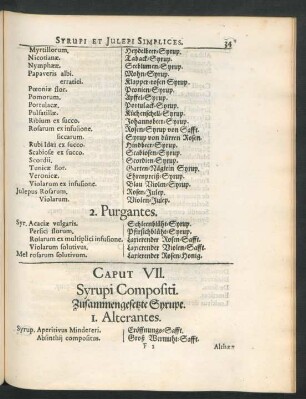 Caput VII. Syrupi Compositi. Zusammengesetzte Syrupe.