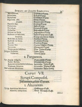 Caput VII. Syrupi Compositi. Zusammengesetzte Syrupe.