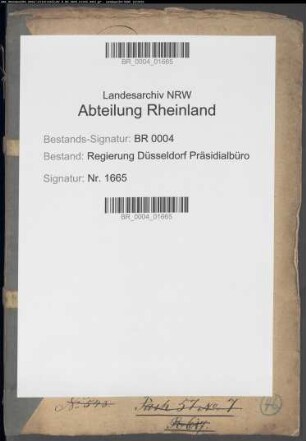 Tilgung der bergischen Zwangsanleihe von 1814. Allgemeines