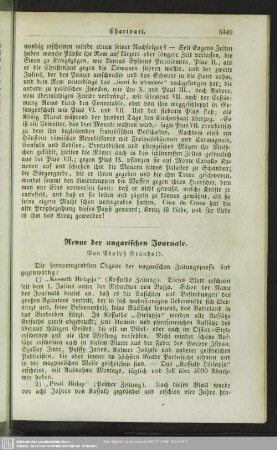 Revue der ungarischen Journale