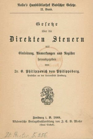 Gesetze über die direkten Steuern