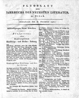 Ankündigungen Neuer Schriften.