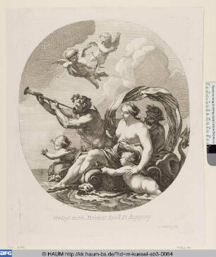 Amphitrite und Triton auf Delphinen