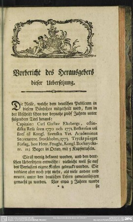 Vorbericht des Herausgebers dieser Uebersetzung