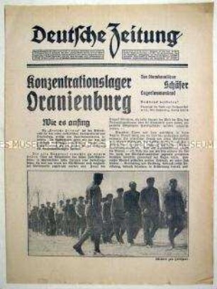 Sonderdruck der "Deutschen Zeitung" über das Konzentrationslager Oranienburg