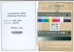 Entnazifizierung Jean Marten , geb. 29.06.1880 (Elektriker)