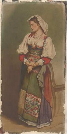 Littmann, Max; Aquarelle, Zeichnungen, Skizzen - Frau (Perspektive)