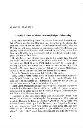 Ludwig Frahm to sinen hunnertjöhrigen Geburtsdag