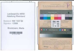 Entnazifizierung Marta Brockmann , geb. 27.05.1913 (Studienrat)