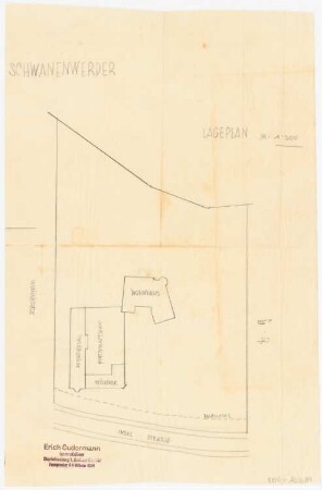 Haus Schwanenwerder, Berlin-Nikolassee: Lageplan 1:500